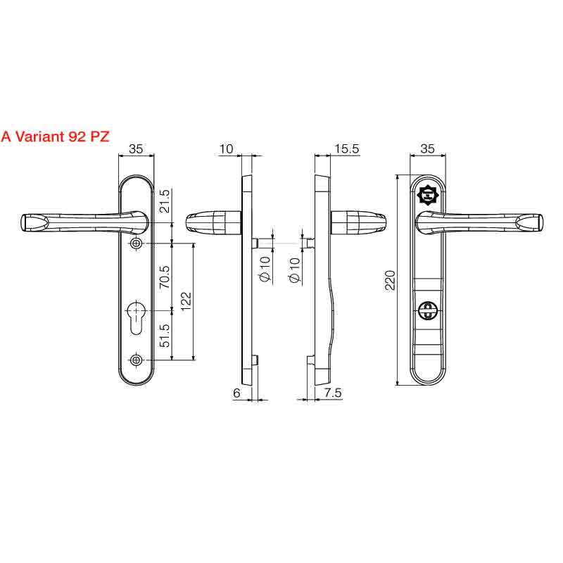 PZ92 Pas 24 ProSecure 220mm Backplate L/L