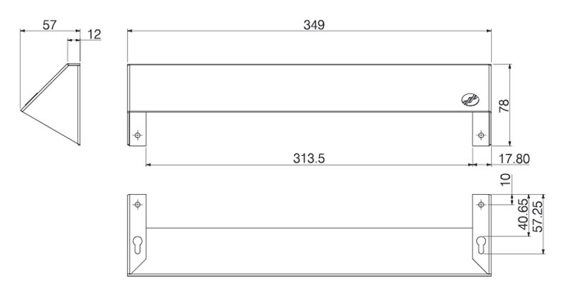 Letter Plate Security Cowl 349mm Dimentions
