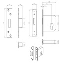 EURO Profile Cylinder Turn Deadlock BS SS