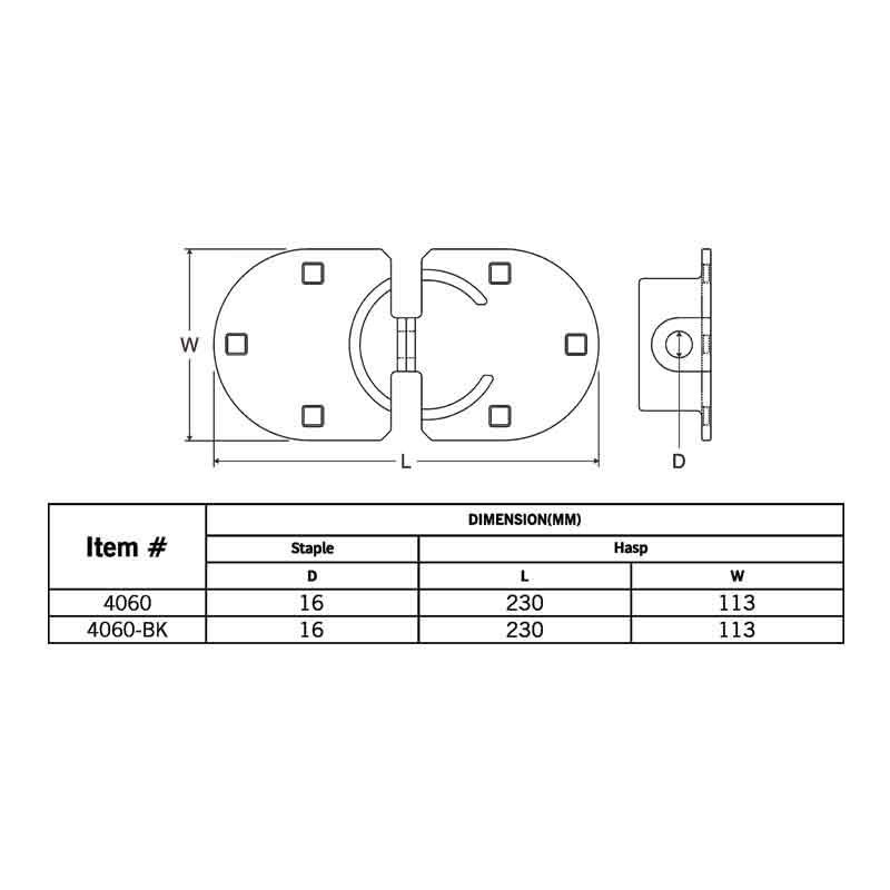 Federal Padlock Shackleless Hasp & Padlock 4060 Series