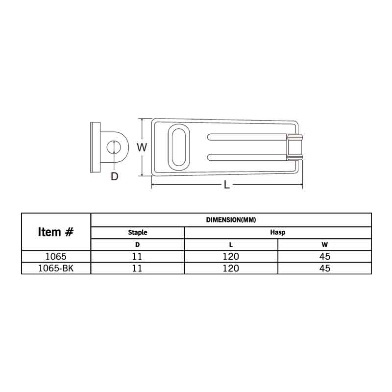 Federal Hasp & Staple 120x45mm