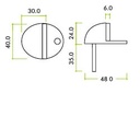Door Stop - Floor Mounted - Oval - Tube 50mm Dia.