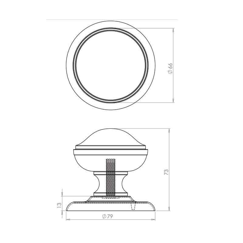 Centre Door Knob 66mm