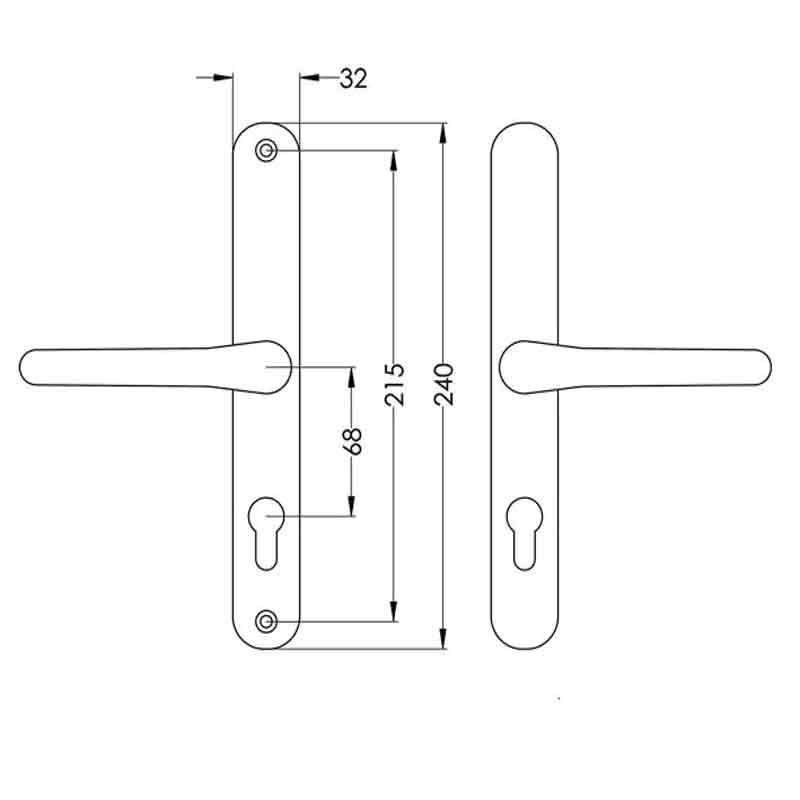 PZ68 Fullex 240mm Backplate 215 Ctr No Snib