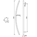 Curved Banana Pull Handle 1200mm Satin Stainless