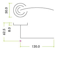 Adria Lever - Screw on Rose ZPZ100 Measurement Diagram