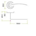 Adria Lever - Screw on Rose ZPZ100 Measurement Diagram