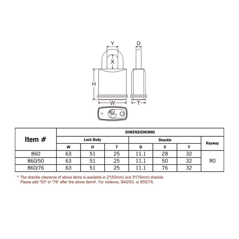 FEDERAL PADLOCK 63MM ANTI-CORROSION 860