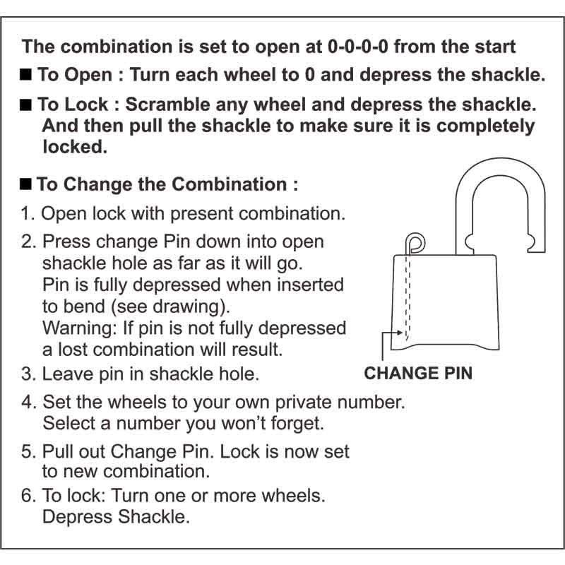 Federal Padlock NSRB50R Brass Combination Lock 52mm
