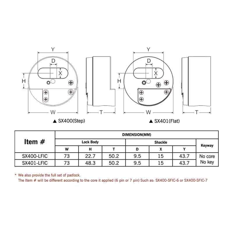 Federal Padlock SX400-LFIC Shackleless Padlock 73mm