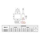 Federal Padlock SRB50R Combination 50mm Standard Shackel