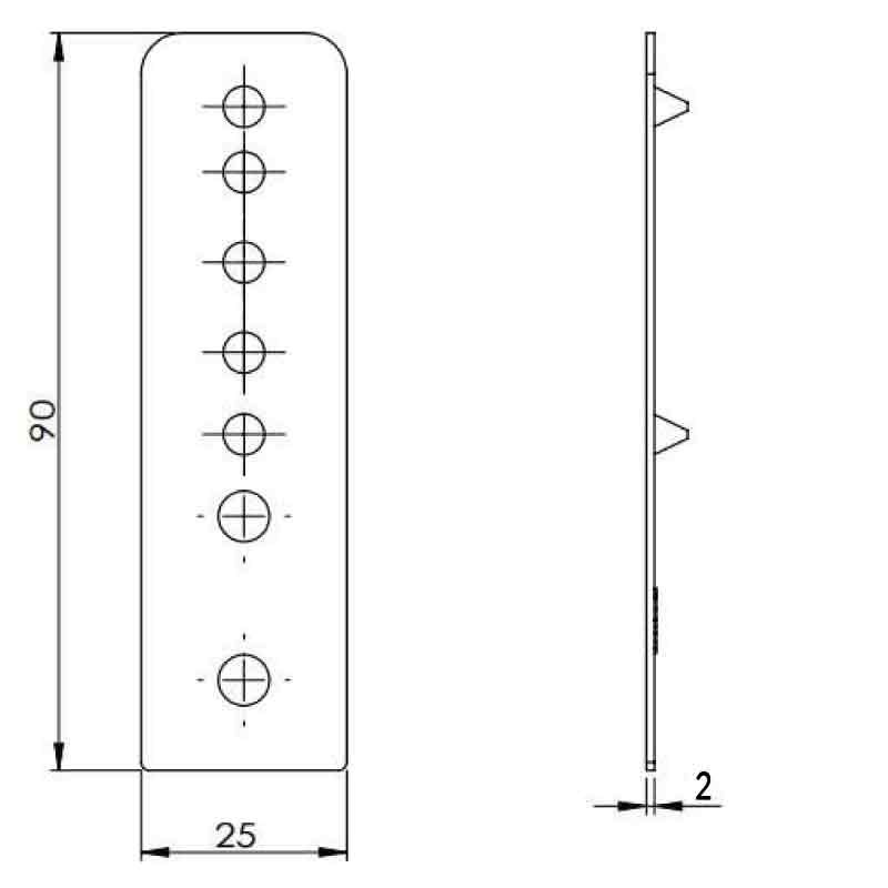 Elite Repair Flag Hinge 2mm PACKER White
