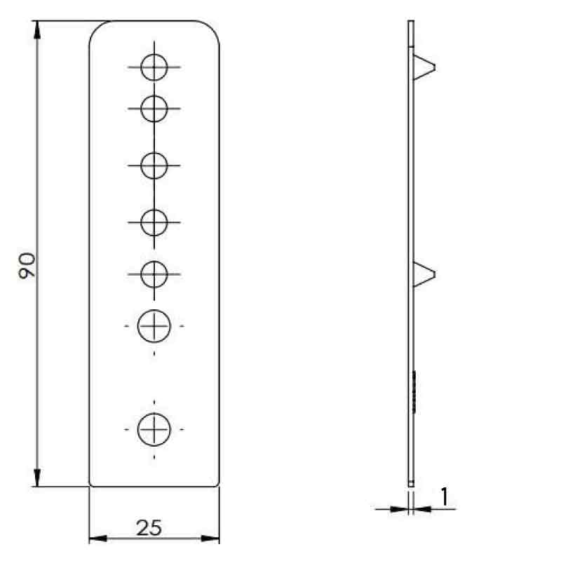 Elite Repair Flag Hinge 2mm PACKER White