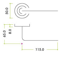 RM Corvus Lever on Round Rose