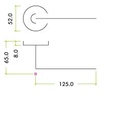 Curved Lever - Push on Rose 19mm Dia. SS