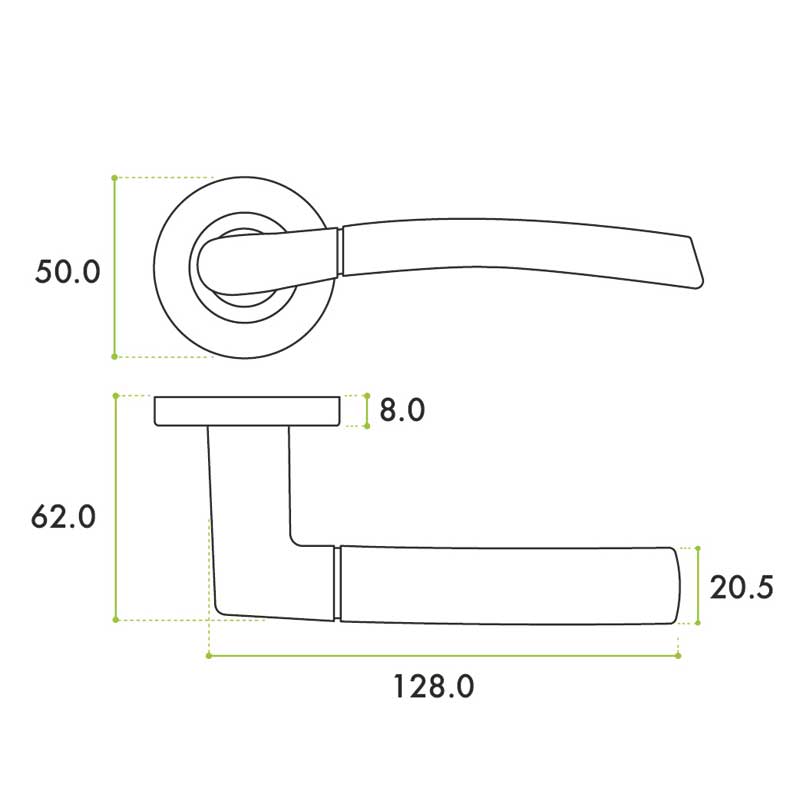 HT Rose Designer Door Handle 216