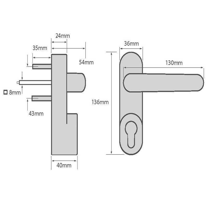 Strand Outside Access Device Lever SE