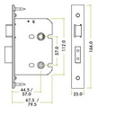 Bathroom Lock - 76mm w/ Forend & Strike 57mm Bkst