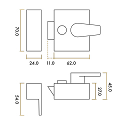 Narrow Backset 40mm Nightlatch