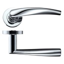 Vesta Door Handle Polished Chrome on round rose ZPZ210CP
