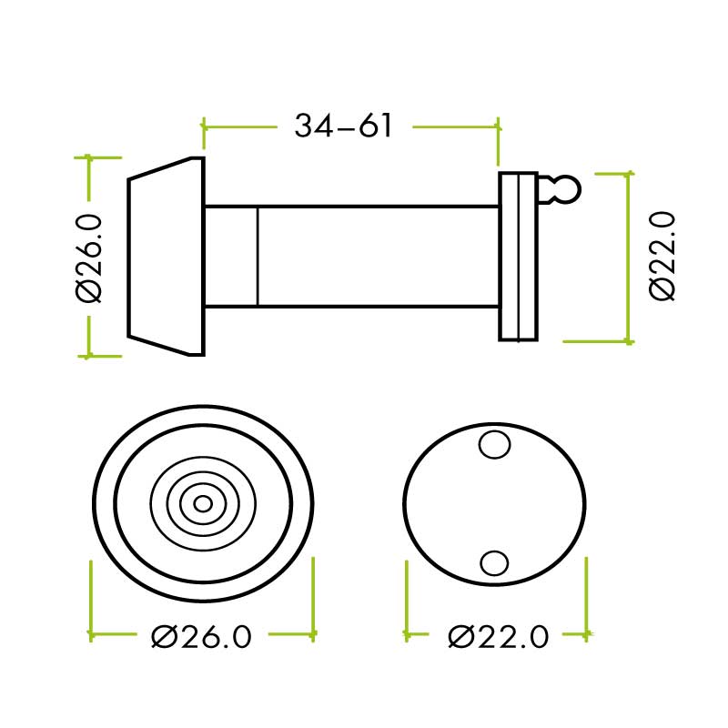Door Viewer with Glass Lens