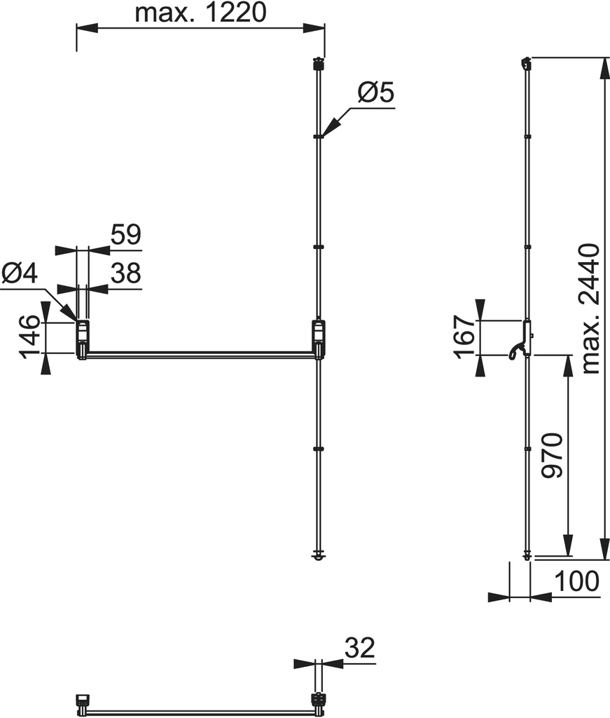 Knob Operated Outside Access Device AR885K SE