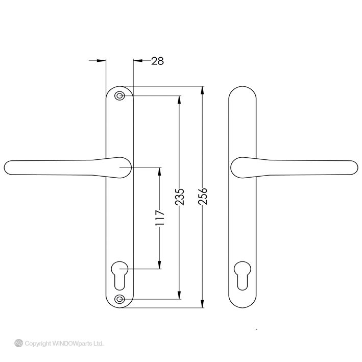 PZ117 Millenco Handle Lever/Lever- 270mm