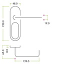 RTD 19mm Lever on Long Inner Backplate 48 x 218mm SS