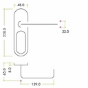 RTD 22mm Lever on Long Inner Backplate 48 x 218mm SS