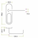 RTD 19mm Lever on Short Inner Backplate 43 x 178mm SS