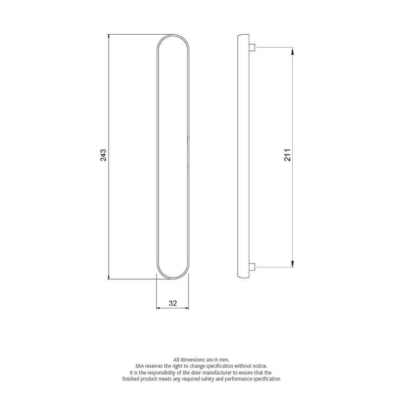 Balmoral Exterior Door Blank Plate 211 Centres