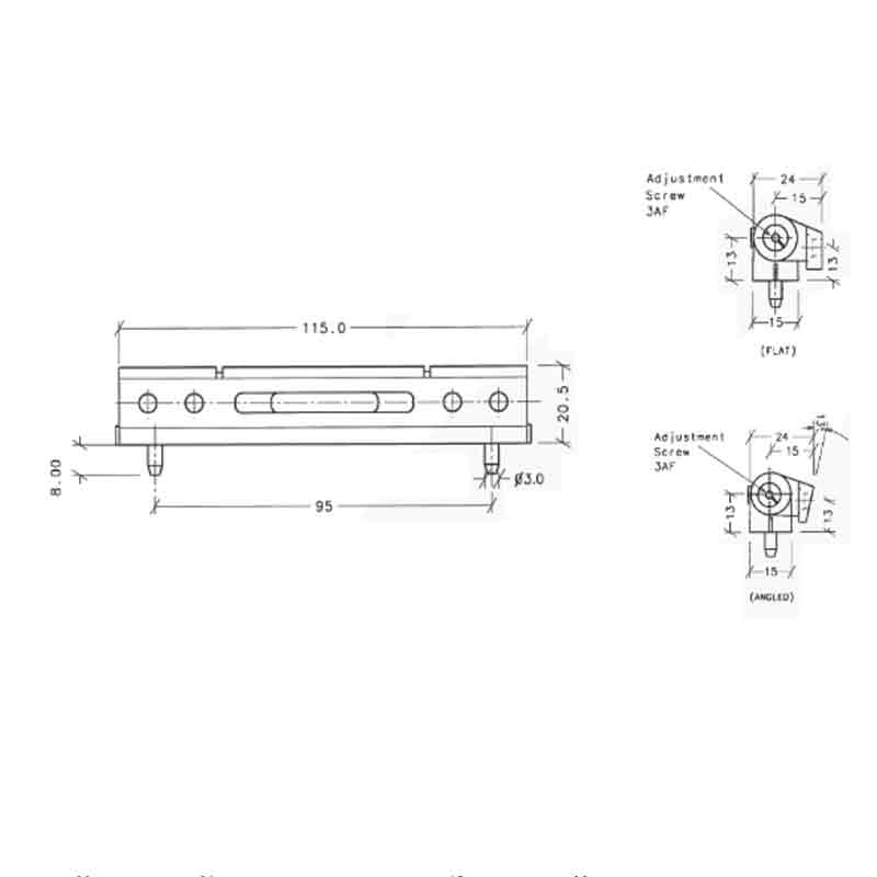 Pencil Butt Hinge -  15 degree 115mm with 2D adj White
