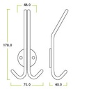 Double Hat & Coat Hook 48mm Dia. SS