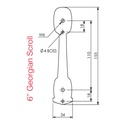 Door Knocker - Georgian Scroll 6"