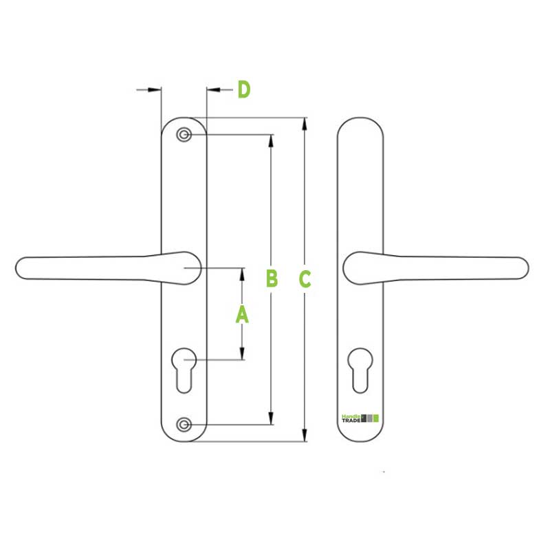 PZ70 Hoppe Long 245 Backplate 200mm Ctr