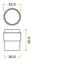 Door Stop - Floor Mounted - Flat Top 30 x 40mm