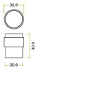 Door Stop - Floor Mounted - Flat Top 30 x 40mm