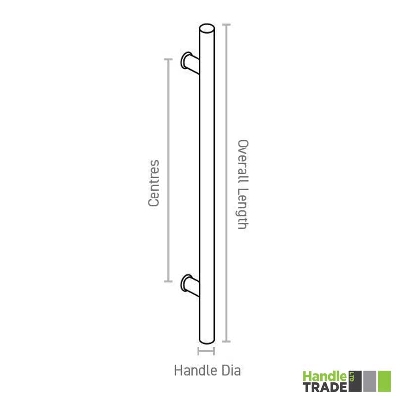Back to Back Offset Cranked Guardsman Pull Handle 600mm SS