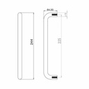D' Pull Handle - 19mm Dia. 19 x 225mm 201