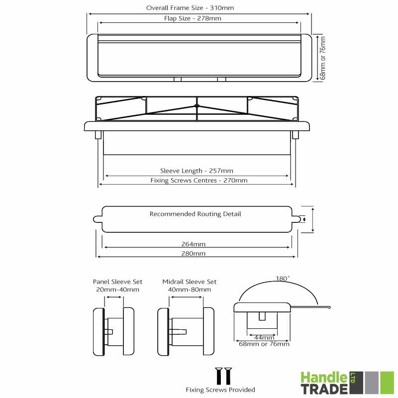 Nu mail Door Letter Plate (68mm) 40/80