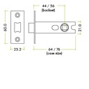 Tubular Latch 3"  76mm - Radius