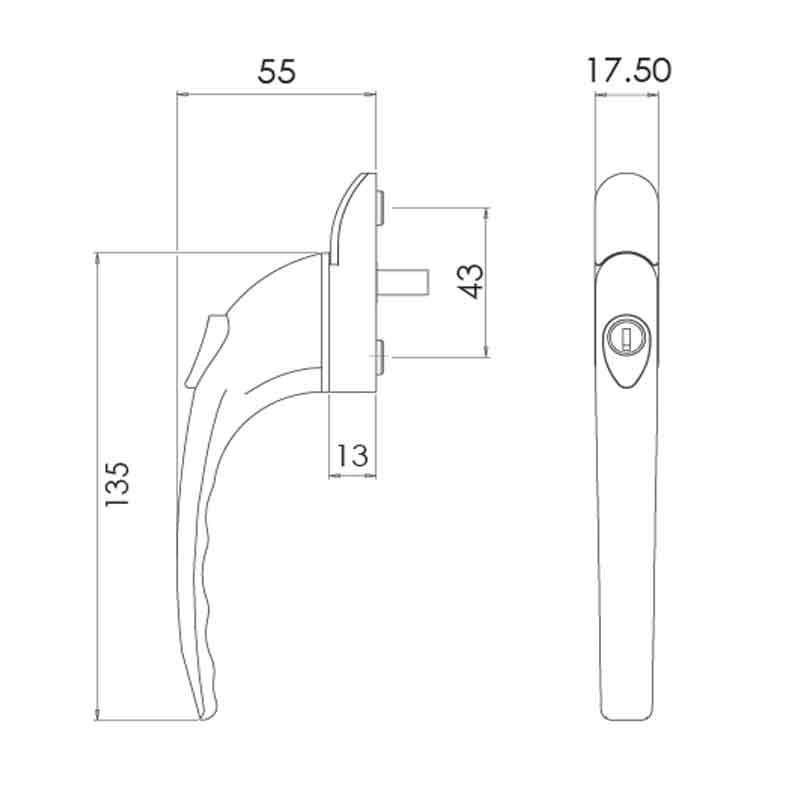 Window Handle - SMART Pin Inline Repair Espag