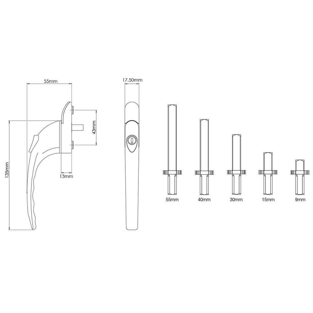Window Handle - SMART Pin Inline Repair Espag