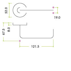 RTD 19mm Lever - Push on Rose 19mm Dia. SS