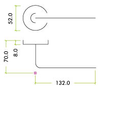 Stainless Steel Lever - Push on Rose  SS