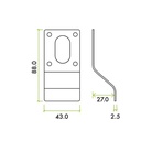 Cylinder Latch Pull - Oval Profile 43 x 88mm SS