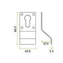 Cylinder Latch Pull - Euro Profile 43 x 88mm SS