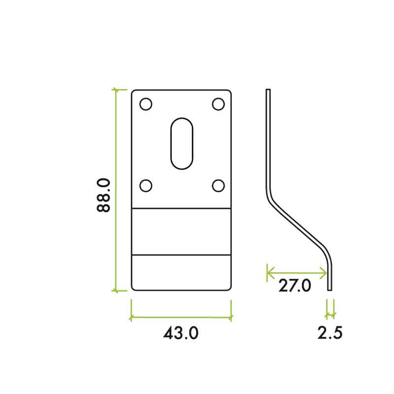 Cylinder Latch Pull Mortice Key Profile 88 x 43mm