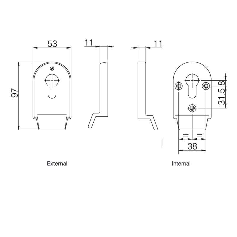 Supa Standard Euro Cylinder Pull B2B 304SS