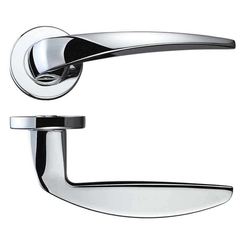 RM Cygnus Lever Door Handle on Round Rose HT603